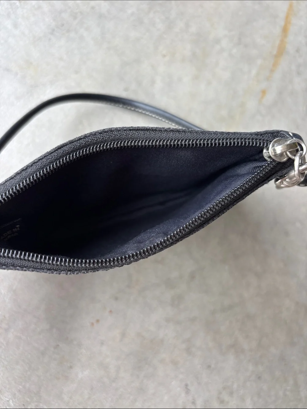 Coach Canvas Black Signature Logo Wristlet with Strap